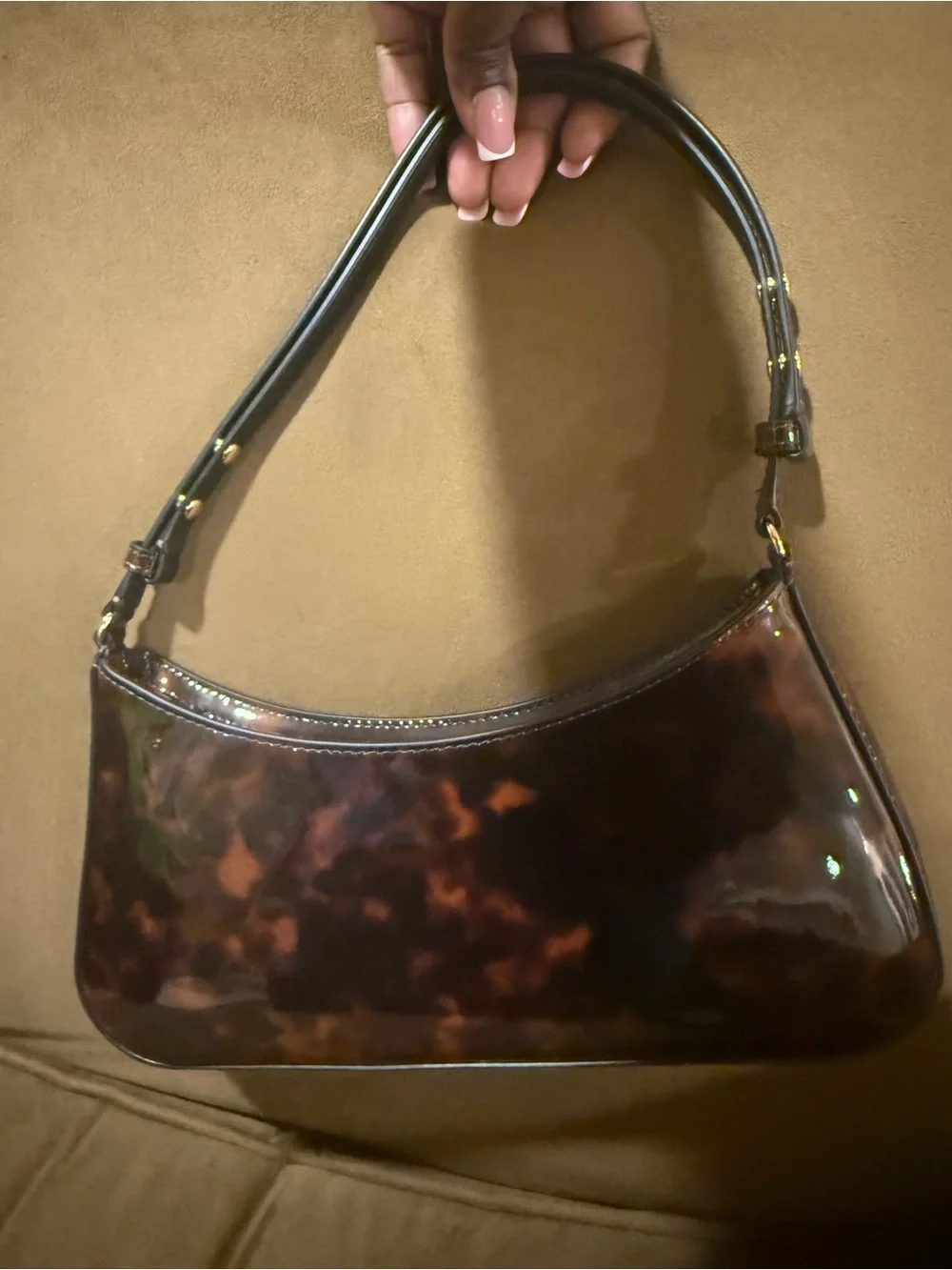 Tory Burch Brown Tortoiseshell Shoulder Bag with Matching Card Case